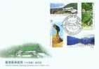FDC 2006 Taiwan Scenery Stamps Park Geology Lake Waterfall Falls Landscape Gorge Rock - Eau