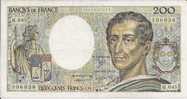 - BILLET - FRANCE - 200 F - MONTESQUIEU - 306036 - 1987 - - 200 F 1981-1994 ''Montesquieu''