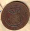 NETHERLANDS EAST INDIES 1 CENT SHIELD  FRONT NATIVE WRITING BACK 1857  KM?  READ DESCRIPTION CAREFULLY !!! - Dutch East Indies