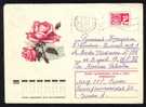 RUSSIA Entier Postaux,postal Stationery   Cover With Roses 1974 Mailed. - Rose