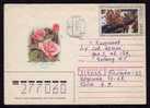 RUSSIA Entier Postaux,postal Stationery   Cover With Roses 1989 Mailed. - Rozen