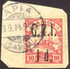 German Samoa British Dominion #103 Used 1p On 10pf On Piece From 1914, Expertized - Samoa