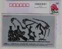 Music Playing & Dancing Girl Performance,CN98 Han Dynasty (206BC-220AD) Stone Carving Art Pre-stamped Card - Danse