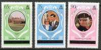 Caicos 1981 Royal Wedding Diana Set Of 3 MNH - Turks & Caicos