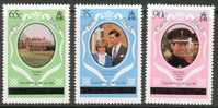 Caicos 1981 Royal Wedding Diana Set Of 3 MNH - Turks- En Caicoseilanden