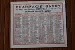 1968 CALENDRIER PETIT FORMATPHARMACIE BARRY LEON GAMBETTA MARSEILLE - Klein Formaat: 1961-70