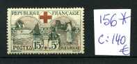 156* Avec Charnière   Croix Rouge .        Cote 140 E    Bien Centré = + Value = 210 Euros - Ungebraucht