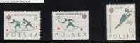 POLAND 1962 SKIING WORLD CHAMPIONSHIPS SET OF 3 GREY NHM Winter Sports - Unused Stamps