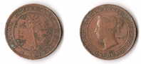 CEYLON   5  CENTS   1870  VICTORIA - Inde
