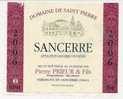 Etiquette De VIN  2006 " SANCERRE" Domaine De Saint Pierre . 375 Mml .  Verdigny En Sancerre - Blancs