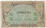 #70 10 Yen Japan Allied Occupation Banknote C1946, ´A´ In Underprint - Japón