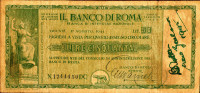 Italy 50 Lit,1944 Assegno Circolare,il Banko Di Roma,Trieste:01.08.1944,as Sca - Sonstige & Ohne Zuordnung
