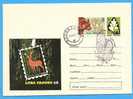 ROMANIA Postal Stationery Cover 1968. Protected Forest. Bear, Deer, Very Rare - Ours