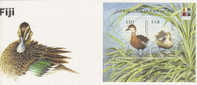 Fiji-1999 Indigenous Ducks Souvenir Sheet FDC - Ducks