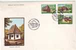 M1113-6 Romania FDC Arhitecture Tradional Romanian Houses 1989 2 Nice Covers Set Perfect Shape - FDC