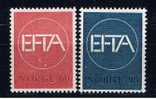N Norwegen 1967 Mi 551-52 Mnh EFTA - Unused Stamps