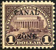 Canal Zone #95 Mint Hinged $1 Lincoln Memorial From 1925-26 - Canal Zone