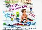 69 LYON Eliott Le 20 Janvier 1994 Virginie Et Alain Sultana Rue Neuve De Montplaisir, Carte Faire Part De Naissance - Lyon 8