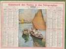 Almanach Des Postes Et Des Télégraphes. Calendrier 1942 (83). Pêche En Méditerranée. Imp. OLLER. Complet. - Grossformat : 1941-60