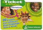 TICKET TELEPHONE INTERNATIONAL - 50 Francs - FT Tickets