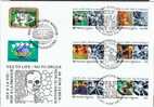 UN+ 1987 Genf Mi 156-57 New York Mi 522-23 Wien Mi 71-72 FDC Drogenmißbrauch - Gezamelijke Uitgaven New York/Genève/Wenen