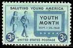 1948 USA Salute To Youth Stamp Sc#963 Student Book Education - Ongebruikt