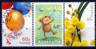 Australia 2010 For Special Occasions  60c Balloons, Baby, Wattle Strip Of 3 MNH - Mint Stamps