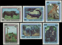 Central African Republic 1978 MiNr. 532 - 37 Animals  Reptiles WWF  6v  MNH ** 36,00 € - Jirafas