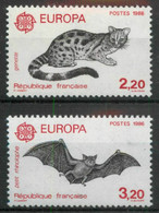 France 1986 MiNr. 2546 - 47 Frankreich  Animals EUROPA CEPT Common Genet, Lesser Horseshoe Bat  2v MNH** 5,00 € - Fledermäuse