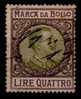 1915 / 1926  - MARCA DA BOLLO A TASSA FISSA -  Lire 4 (oliva Viola) - Revenue Stamps
