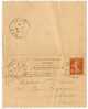 REF LGM - FRANCE EP CARTE LETTRE SEMEUSE CAMEE 10c DATE 323  PARIS / ASNIERES 14/3/?? - Cartes-lettres