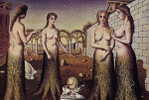 A85--12  @  PAUL DELVAUX Art Nudes , Painting  ( Postal Stationery , Articles Postaux ) - Nudi