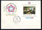 ROMANIA  1976 PAINTING AMERICAN BICENTENARE 1 Cover FDC BLOCK. - Us Independence