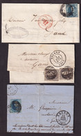 765/15 -  3 Lettres TP Médaillons 10 Ou 20 C  BRUGES 1852 / 1863 , Dont Courriers De Notaires - 1849-1865 Médaillons (Autres)