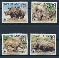 Swaziland 1987 Mi.No. 528 - 531 Animals White Rhinoceros WWF  4v  MNH** 16,00 € - Rhinozerosse