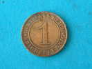 1925 A - 1 REICHSPFENNIG / KM 37 ( For Grade, Please See Photo ) !! - 1 Rentenpfennig & 1 Reichspfennig