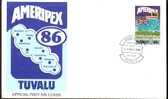 Tuvalu-1986 Ameripex FDC - Tuvalu (fr. Elliceinseln)