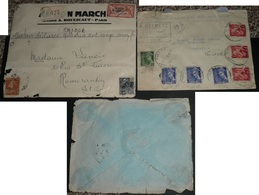 Lot De Cachets De Cires Sur Enveloppes Timbrées, Timbres Semeuse Et Mouchon, Cachet De Cire PJ - Storia Postale