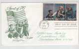 USA FDC Pasadena 1-1-1976 Commemorating The SPIRIT Of 76 And American Independence 3 Stripe With Cachet - 1971-1980