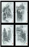 China 2006-7 Qingcheng Mountain Stamps Waterfall Pavilion Mount Forest Temple - Bouddhisme