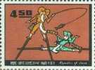 1967 Folklore Stamp Stilt Festival Acrobat Fishing Sport Fish - Chinese New Year