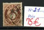 Norge  Yvert 21  Ø   7 Skilling   Cat.val.: 75 Euros - Used Stamps
