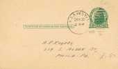 1378. Entero Postal 1 Ctvo.  U.S.S. VESTAL 1933.  Maritim Mail - ...-1900