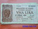 BANCA D´ ITALIA LUOGOTENENZA  ITALIA LAUREATA UNA LIRA ( 1 )  ANNO 23/11/1944 DI CRISTINA-CAVALLARO-PARISI - Italia – 1 Lira