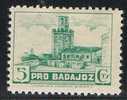 Benefico Pro BADAJOZ, 5 Cts Verde, Guerra Civil ** - Spanish Civil War Labels