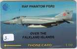 PHONECARD Falkland Islands (3) AVION * RAF * AIRPLANE * PHANTOM FGR2 * TELEFONKARTE * TELECARTE - Falklandeilanden