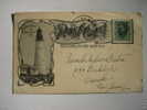 Light House    2 Sided Card--- Portland Me Light   Long Fellows Birthplace     1904 Cancel - Portland