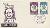 Delcampe - Samoa-1970 Visit Of Pope Paul VI  FDC - Samoa (Staat)