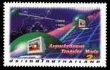 1998 Thailand Communications Day Stamp Telecom Computer Globe - Computers