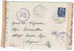 A0413 - 1,25£ Imp. Sovrast. Su Lettera X Estero  VG Coazze-Lugano Verif. X Censura 31-08-1944 - Marcofilie